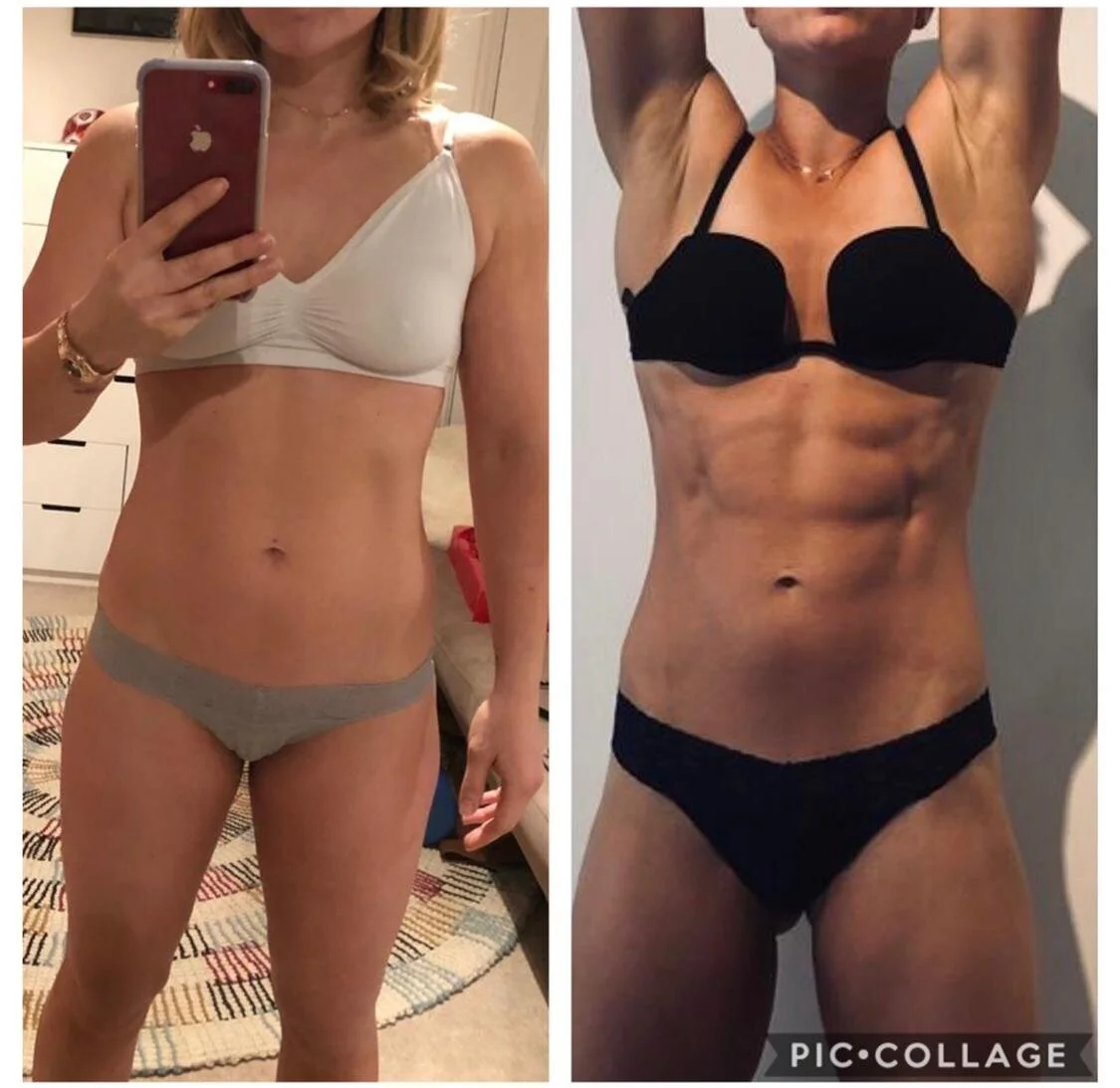 Daniela before and after completing the Your Body Programme